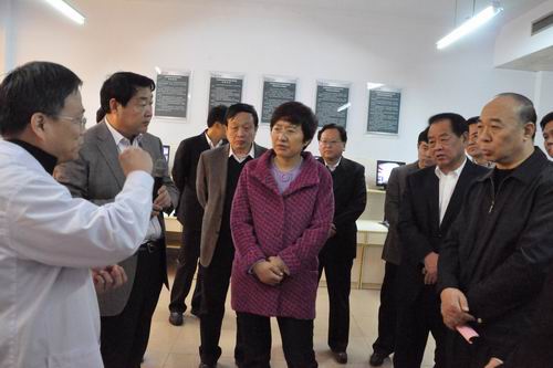山东省副省长王随莲、卫生厅厅长刘奇来我院调研                                                 视察我院国家级妇科内镜与微创培训基地